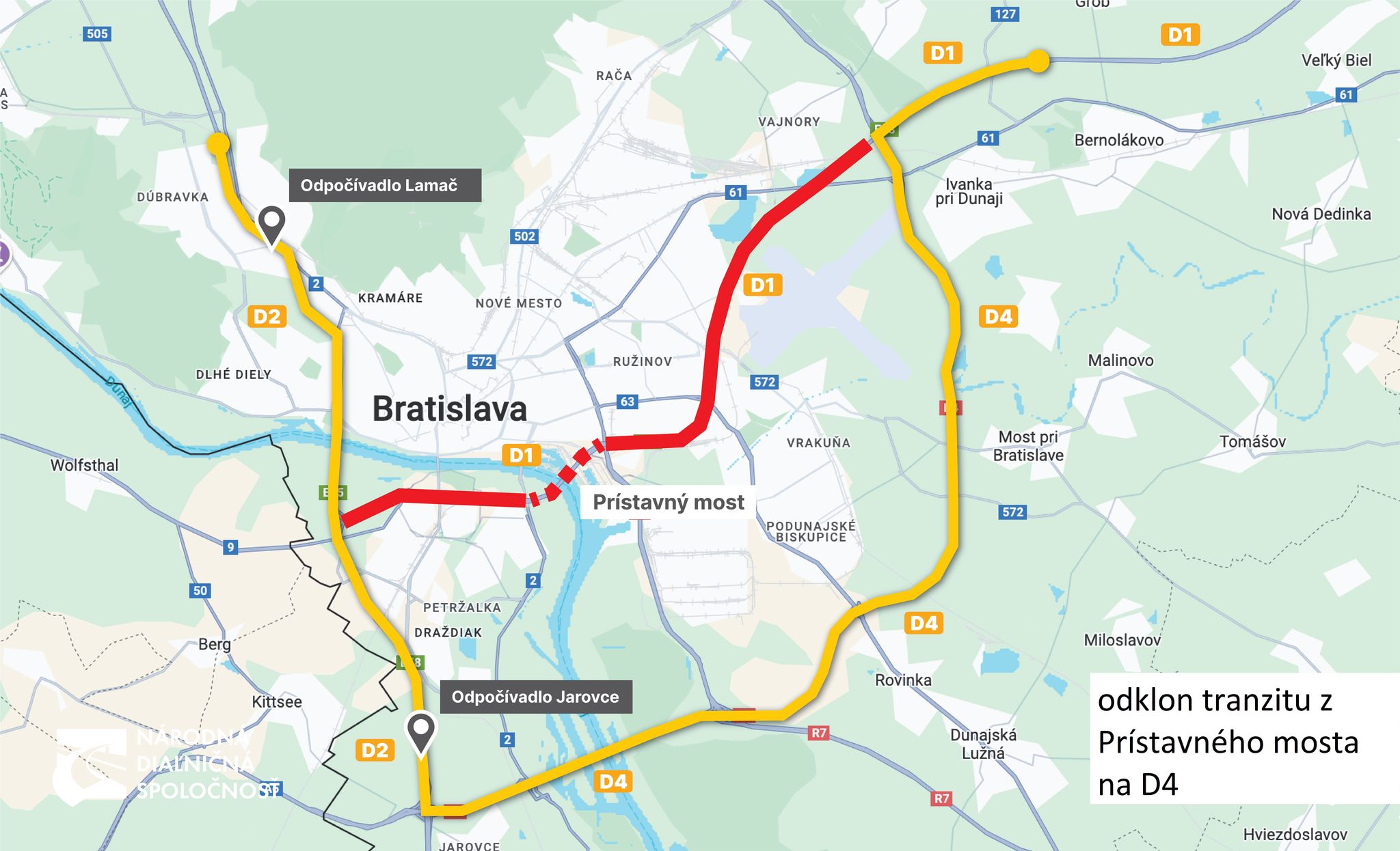 obchvat BA mapa