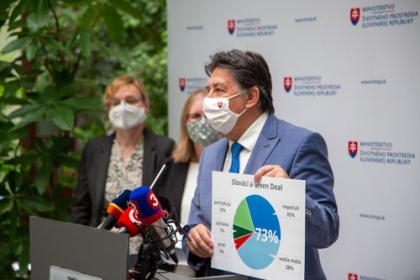 Minister Ján Budaj na brífingu